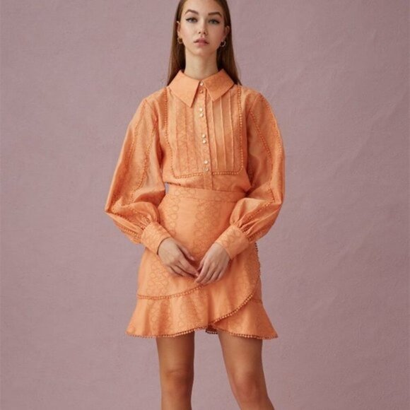 Keepsake the Label Forward Button Down Shirt Top Coral Sands Size Small NWT - Picture 3 of 5